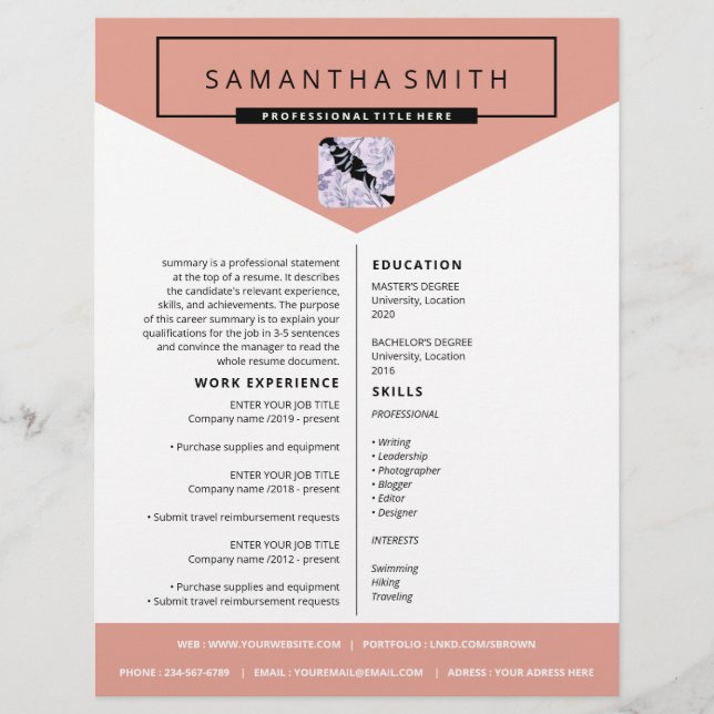 cv profissional de currículo de letra de cobrir (Frente)