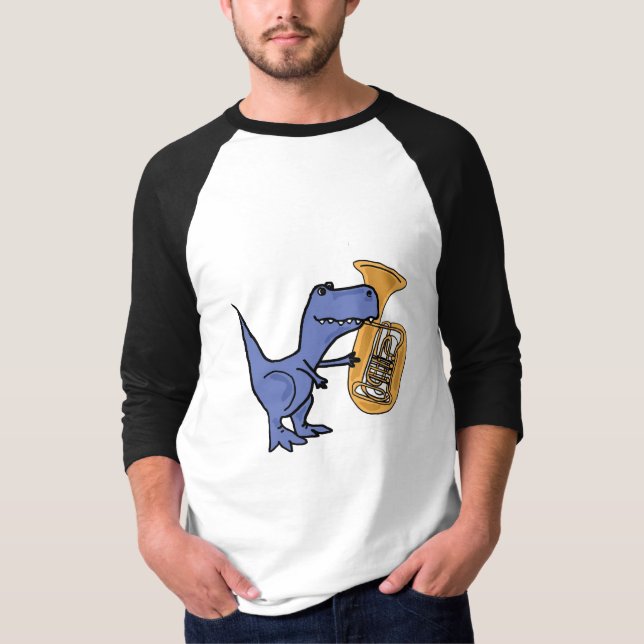 CY T-Rex que joga a camisa da tuba (Frente)