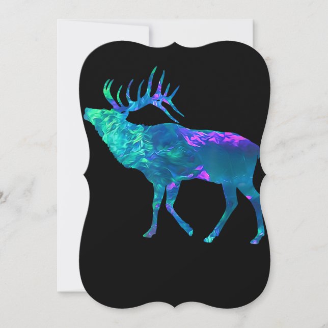 Cyan Blue Violet teal Elk Buck por presentes de ca (Frente)