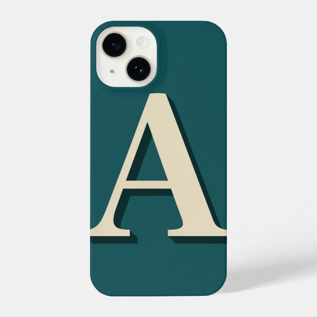 “Cyan Phone Case with Bold ‘A’ – Trendy (Verso)