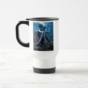 Cyber Octopus, caneca de viagem branca à direita