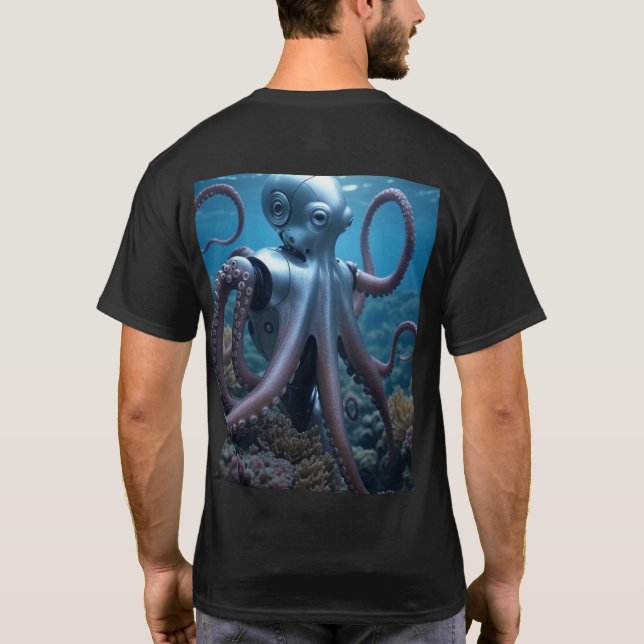 Cyber Octopus men preto de camiseta (Verso)