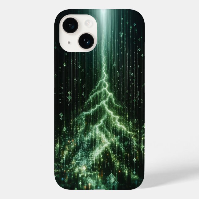 Cybernetic Lightning Bolt Phone Case - Glowing  (Verso)