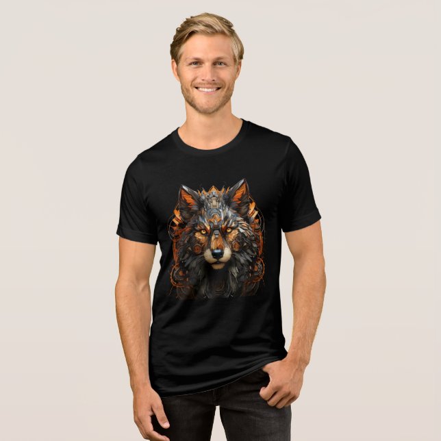 Cybernetic Wolf with Orange Circuitry (Frente Completa)