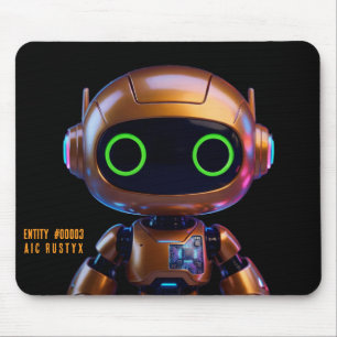 Cyberpunk AI Robot Mouse Pad #00003 AIC Rustyx