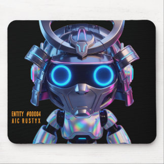 Cyberpunk AI Robot Mouse Pad #00004 | AIC Rustyx