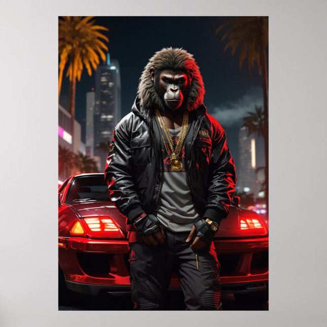 Cyberpunk Ape Poster (Frente)