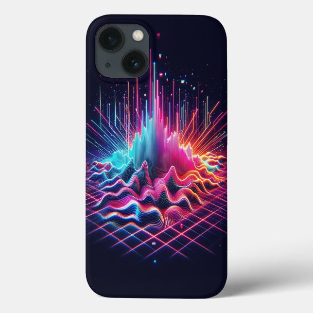Cyberpunk Digital Soundwave Phone Case Neon Electr (Verso)