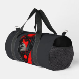 Cyberpunk Dystopian Girl Red Target Duffel Bag