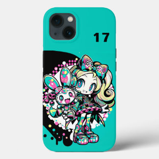 Cyberpunk Kawaii Anime Girl Custom Number