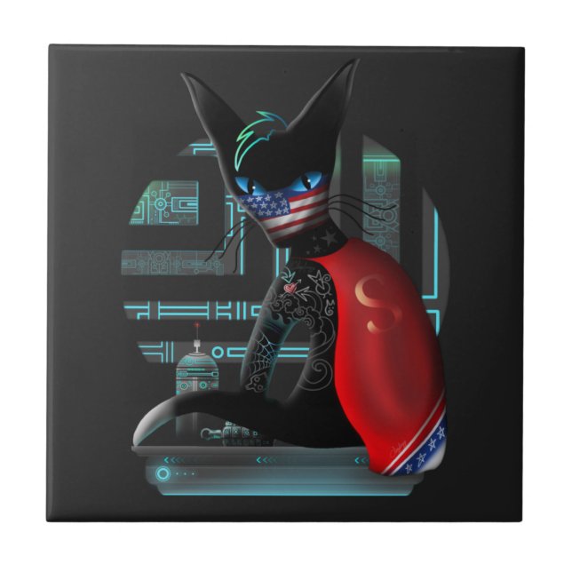 Cyberpunk Ninja Black Cat (Frente)