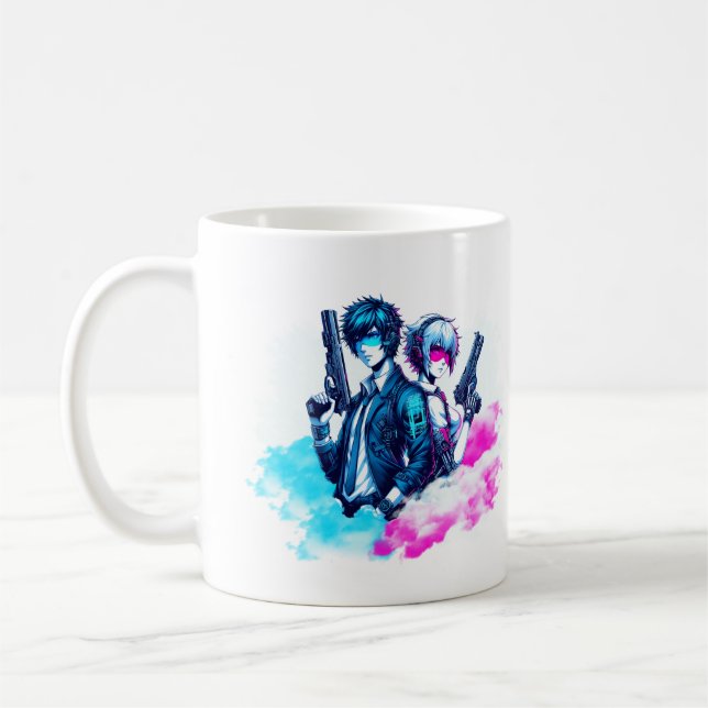 Cyberpunk Rebels - Neon Duo com a caneca Blasters (Esquerda)