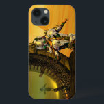 CYBORG TITAN,DESERT HYPERION Science Ficfi<br><div class="desc">Imagem artística, colorida e brilhante de ficção científica em cores amarela, verde, castanha, branca. Titan cyborg da Hyperion com sua vibrante carapaça metálica cromática reflexiva em um ambiente surreal com pirâmides, sol quente, deserto semelhante a uma paisagem egípcia, quadro de animação do filme 3D Hyperion World . É também um...</div>