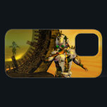 CYBORG TITAN,DESERT HYPERION Science Ficfi<br><div class="desc">Imagem artística, colorida e brilhante de ficção científica em cores amarela, verde, castanha, branca. Titan cyborg da Hyperion com sua vibrante carapaça metálica cromática reflexiva em um ambiente surreal com pirâmides, sol quente, deserto semelhante a uma paisagem egípcia, quadro de animação do filme 3D Hyperion World . É também um...</div>