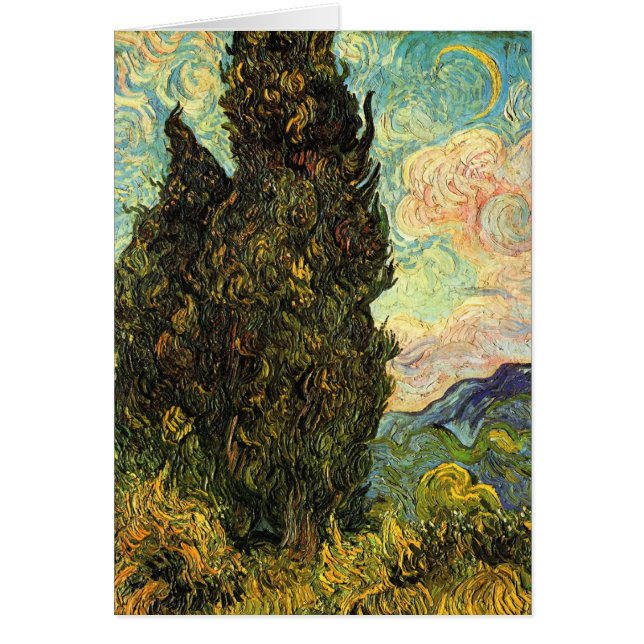 Cypress por Vincent van Gogh - Cartão de Saudação (Frente)