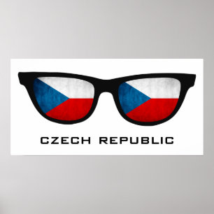 Czech Republic Shades custom text & color poster