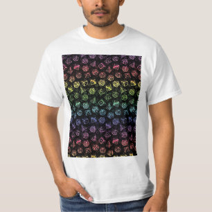 D20 Padrão do Conjunto de Datas (Arco-Íris) Camisa