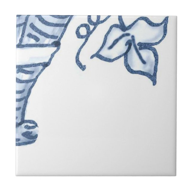 D5 - Azulejo mural da cesta de Delft - D5 (Frente)