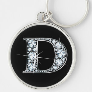 "D" Diamond Bling Chaveiro