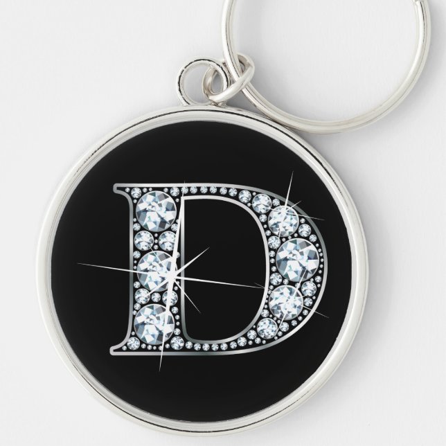 "D" Diamond Bling Chaveiro (Frente)