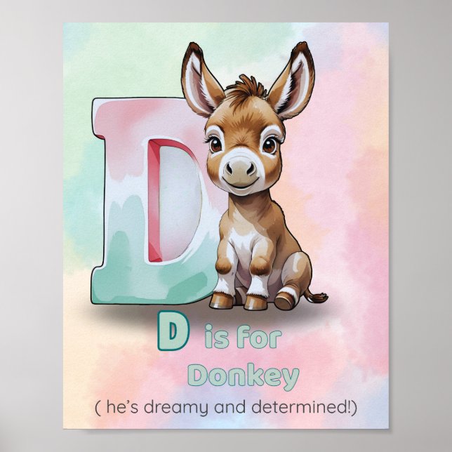 D é para Burro – Poster ABC Sonhador e Determinado (Frente)