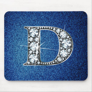 D Faux-"Diamond Bling" em Denim Mousepad