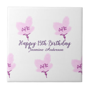 D floral rosa malva 15 anos aniversário quinceaner