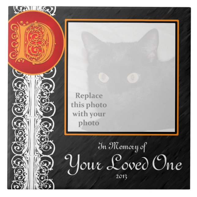 D Monograma - Azulejo "Em memória do seu amado" (Frente)