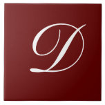 D Monograma Branco inicial em Maroon<br><div class="desc">Letra branca clássica monograma em Modelo de adesivo vermelho escuro,  D.</div>
