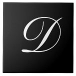D Monograma Branco inicial em preto<br><div class="desc">Letra branca clássica monograma em fundo preto,  D.</div>