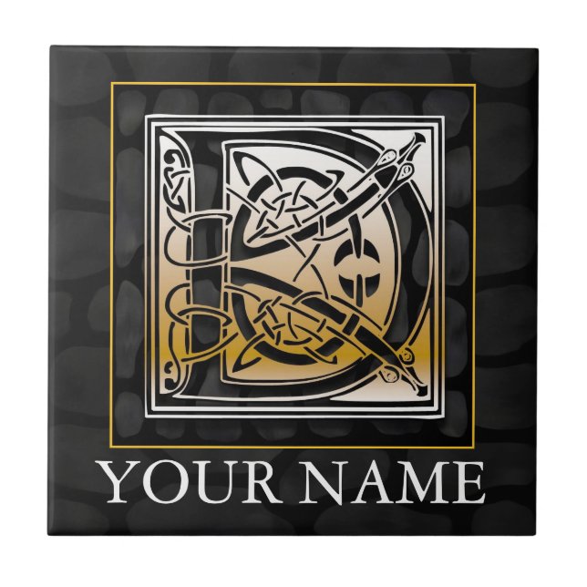 D "seu" azulejo de pedra preto celta conhecido do (Frente)