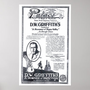 D.W. Poster 1919 do anúncio do filme do vintage d