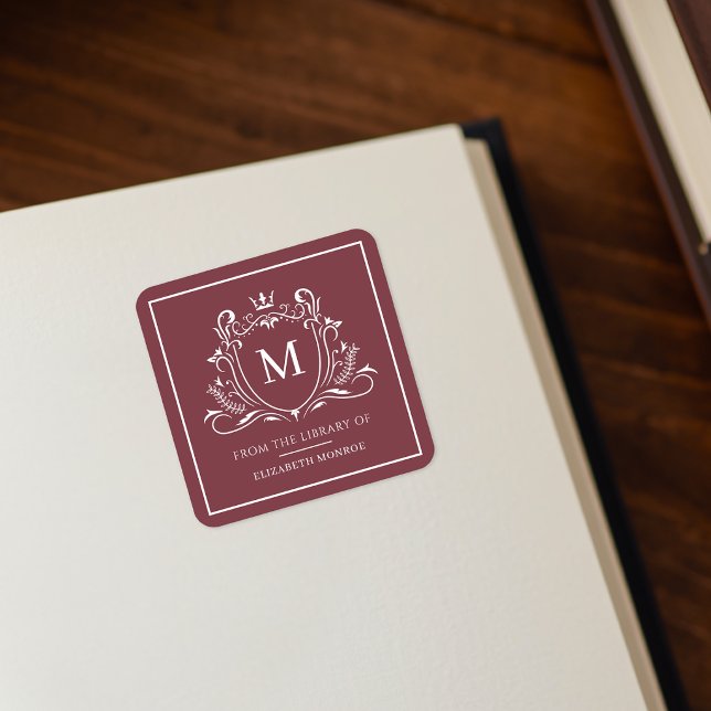 Da Biblioteca De Etiqueta De Livro Monogramada (Criador carregado)