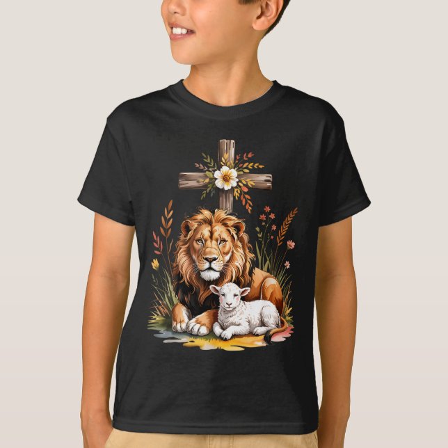 Da Camisa Leão de Judá Cordeiro Deus Cristão (Frente)