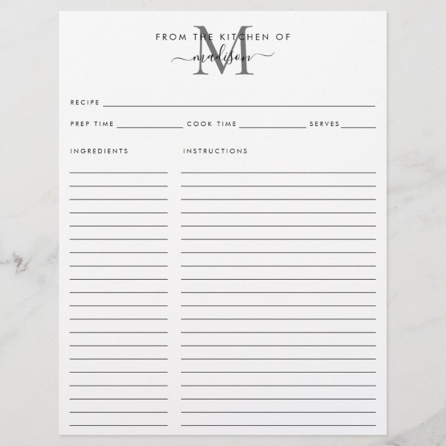 Da Cozinha da Monograma de Cinzas de Prata (Frente)