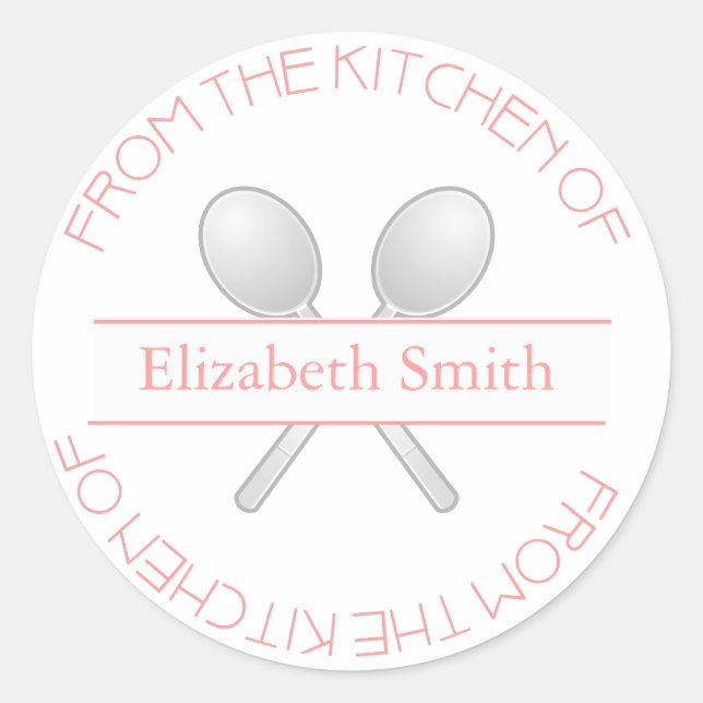 Da Cozinha De: Adesivos Rosa (Frente)