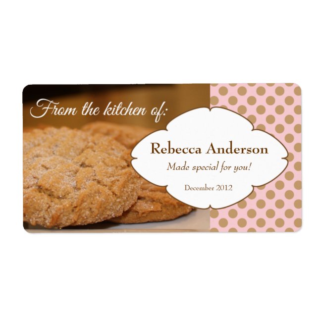Da cozinha de: com adesivo de fotos de biscoito (Frente)