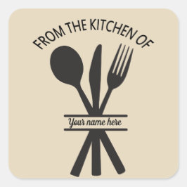 Da cozinha do adesivo de nome