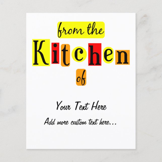 Da Cozinha do Folheto de Enlatamento Personalizado (Frente)