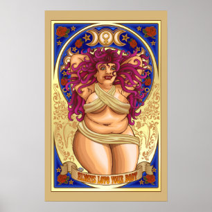 Da deusa amor Curvy sempre sua lua do poster do