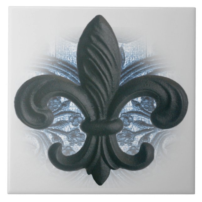 da "flor de lis GRANDE TILE/TRIVET do ferro (Frente)
