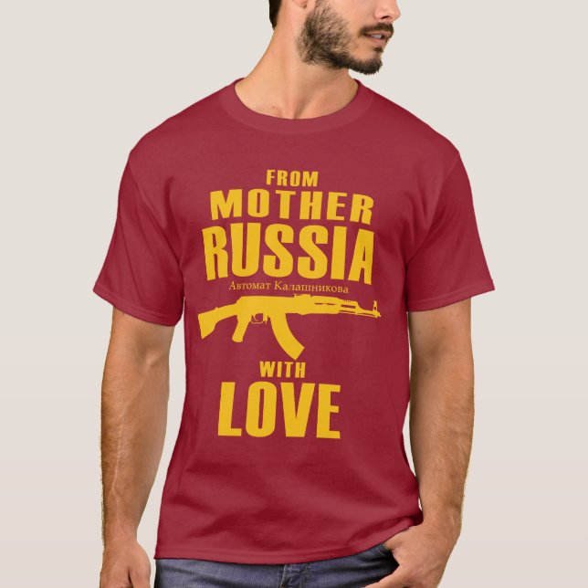 Da mãe Rússia com a camisa do amor AK (homens) (Frente)