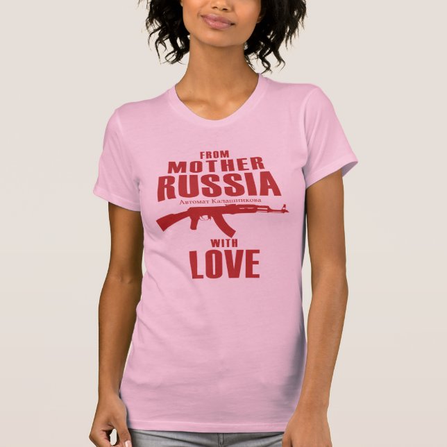 Da mãe Rússia com a camisa do amor AK (mulheres) (Frente)