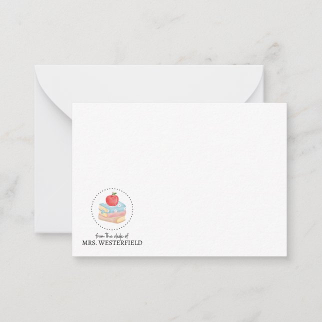 Da Mesa de - Cartão de Nota Plana - Para Professor (Frente)