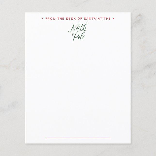 Da mesa de cartas de Papais noeis timbrados (Frente)