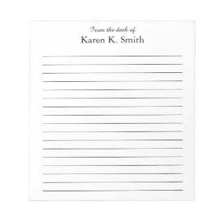 Da mesa do bloco de notas