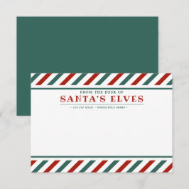 Da Mesa dos Elfos do Papai Noel Cartão de Nota em