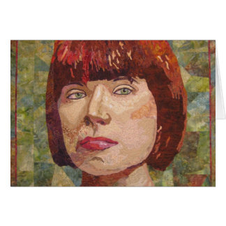 Da mulher cartão vazio forte em detalhe