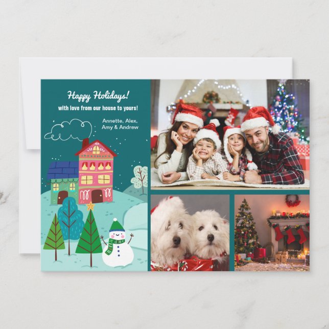 Da Nossa Casa Ao Seu Cartão De Férias De 3 Fotogra (Frente)