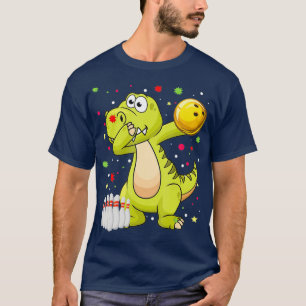 Dabbing Dinossaur Boliche Camisa Boliche Engraçad